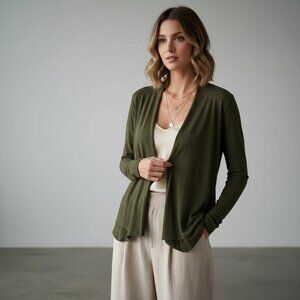 Sympli Womens Size 6 Single Button Front Waterfall  Wrap